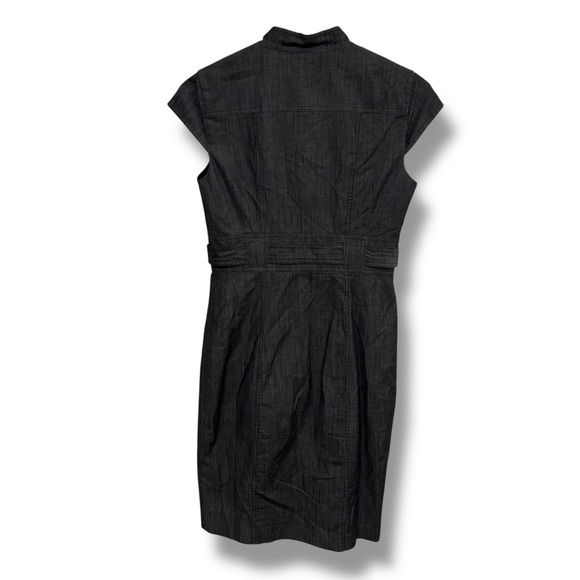Calvin Klein Women's Dress Size 6 Gray Button Front Belted Career 17 x 39‎ - Picture 2 of 5